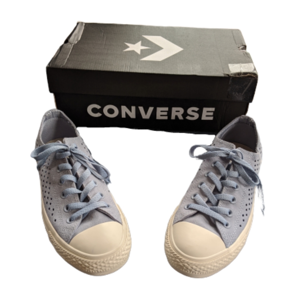 Blue Converse All Star Suede Low-Top Sneakers